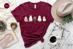 Meowy Chritsmas Shirt, Cute Cat Christmas Shirt, Christmas Cat Shirts, Funny Cat Christmas Shirt, Christmas Gift, Christmas Shirt