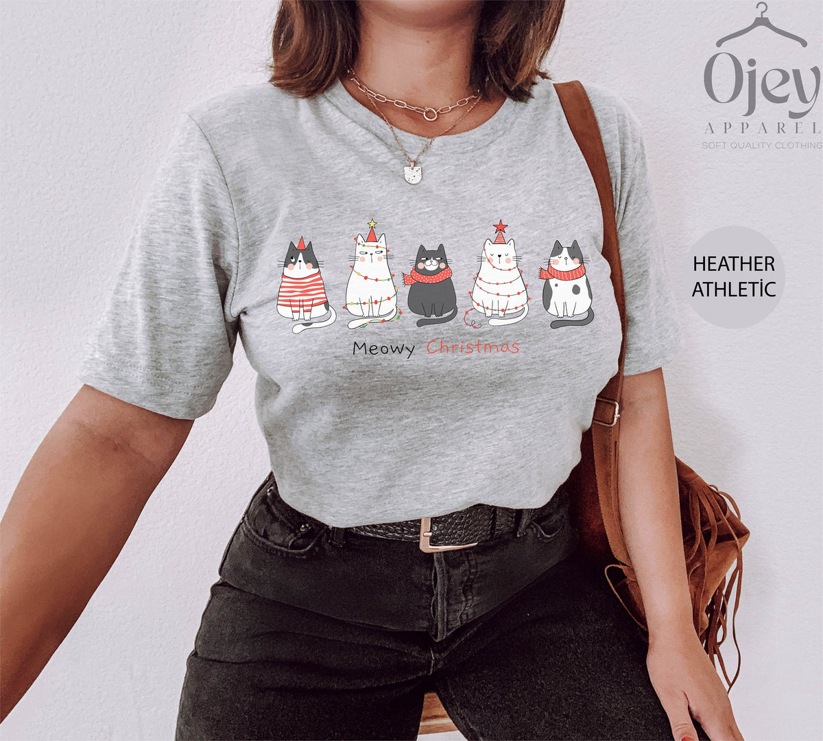 Meowy Chritsmas Shirt, Cute Cat Christmas Shirt, Christmas Cat Shirts, Funny Cat Christmas Shirt, Christmas Gift, Christmas Shirt