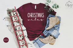 Christmas Shirt, Christmas Vibes Shirt, Women's Christmas Shirt, Family Christmas Shirts, Fun Christmas Shirts, Christmas Gift, Merry Xmas