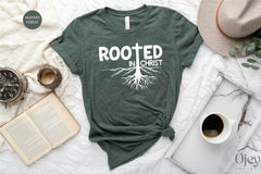 Rooted In Christ Shirt, Unisex Christian Shirts, Christian Kid Shirts, Faith Tshirts, Jesus Lover Shirts, Gift for Christian, Christian Tees
