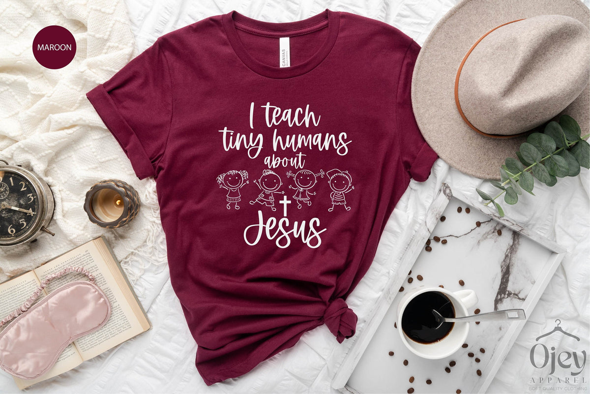 Christian Teacher Shirts, Faith Teacher Gifts, Christian Teacher Gift, I Teach Kids About Jesus Shirt, Christian Teacher Christmas Gift