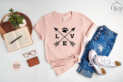 Dog Shirts for Women, Love Dog T-Shirt, Dog Lover Shirt, Dog Lover T-Shirt, Dog Paw Shirt, Dog Owner Shirt, Dog Lover Shirt Gift