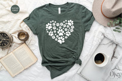 Dog Shirts, Dog T-Shirt, Dog Heart Paw Shirt, Paw Dog Shirt, Dog Lover Shirt, Paw Print Shirt, Paw Heart Shirt, Dog Shirt Gifts, Dog Mom Tee