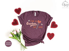 Cute Valentine Shirt, Cupid's Shirt, Valentine Day Shirt, Valentine Day Gift, I'm A Sucker For You Shirt, Retro Valentine Shirt