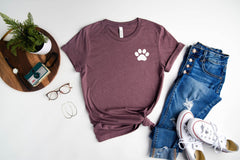 Best Seller Dog Paw Pocket T Shirt, Dog T-Shirt, Dog Paw Shirts, Dog Mom Tee, Pocket Paw Shirt, Dog Lover Gift, Dog Mama Shirts, Dog Paw Tee