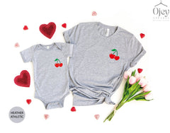 Cherry Valentine Shirt Cute Valentine Shirt Valentine Heart Shirt Valentine Toddler Shirt Friend Valentine Gift Mom Gift Gift for Teacher