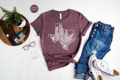 Texas Shirt, Texas State Shirt, Texan Shirt, Country Shirt Women, Bluebonnet Shirt, Texas Lover Shirt Gift for Texan, Gift for Country Lover