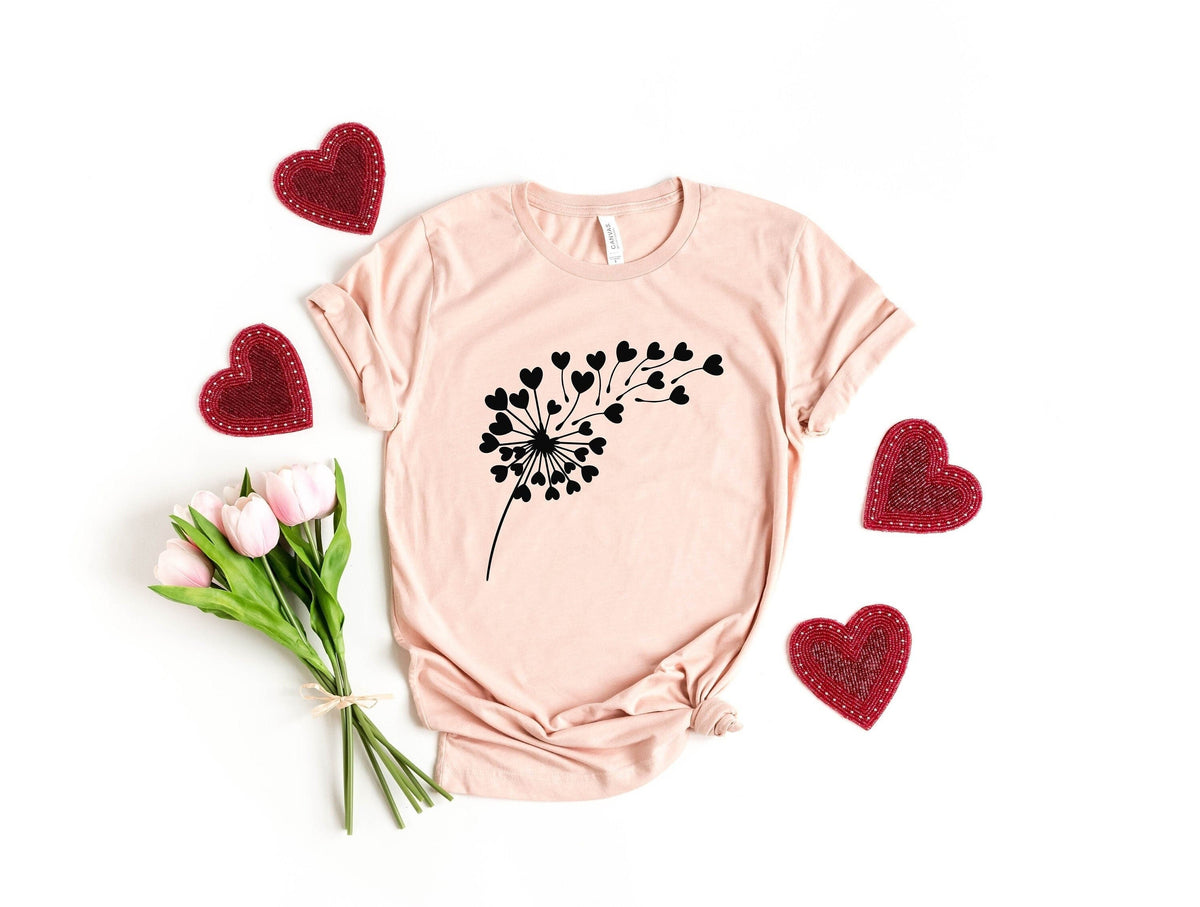 Dandelion Shirt Valentine Flower Shirt Blossom Shirt Valentine Day Shirt Toddler Valentine Shirt Gift for Mom Valentine Mom Shirt Gift