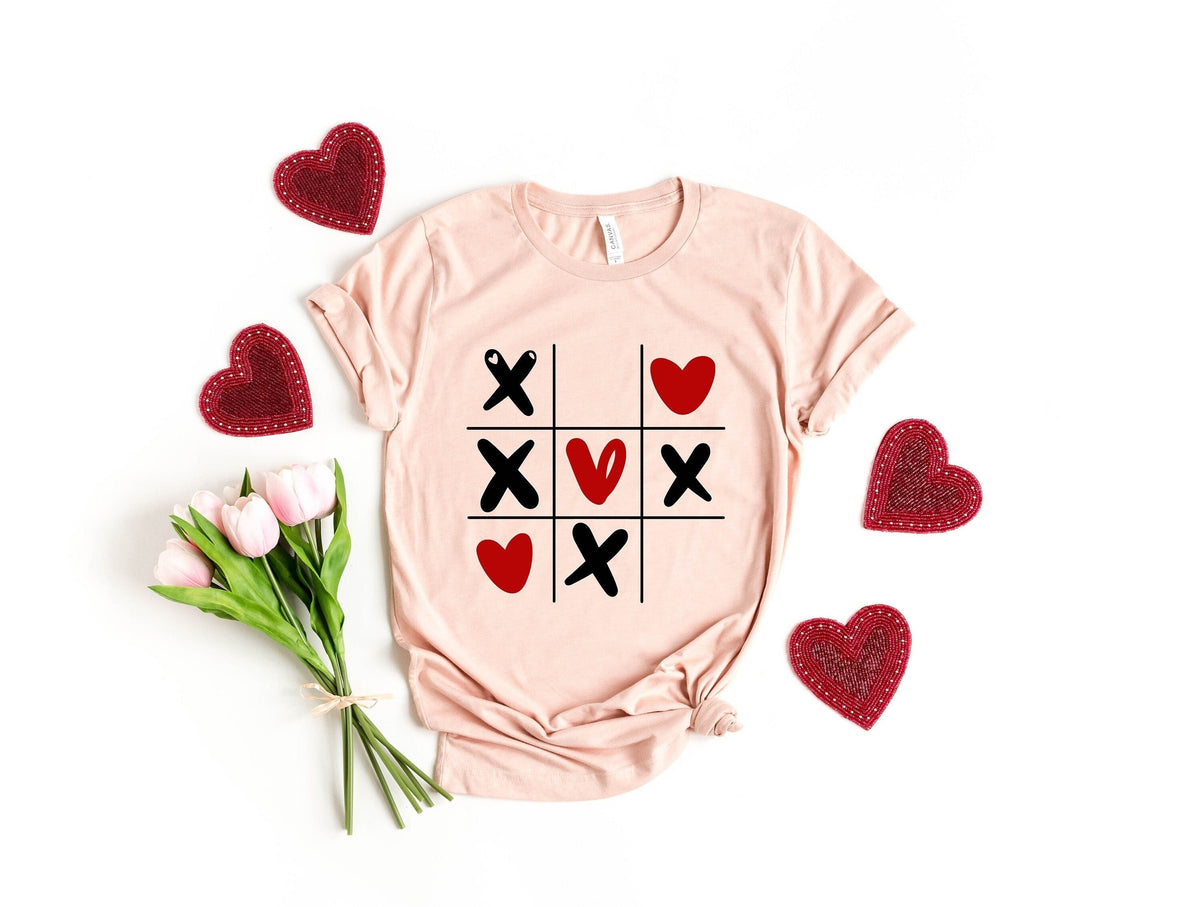 Fun Valentine Shirt, Valentine Kids Shirt, Baby Valentine Shirt, Tic Tac Toe Hearts Shirt, Valentine Outfit Shirt, Toddler Valentine Shirt