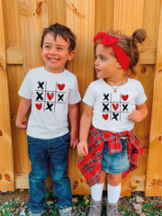 Fun Valentine Shirt, Valentine Kids Shirt, Baby Valentine Shirt, Tic Tac Toe Hearts Shirt, Valentine Outfit Shirt, Toddler Valentine Shirt