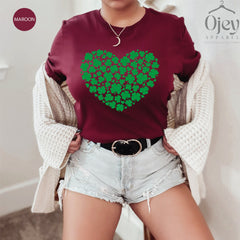 Shamrock Heart Shirt, St Patrick Day, St Patrick Tee, St Patricks Day Shirt, Funny St Patricks Day Gift, Lucky Shirt, Irish Shirt, Shamrock