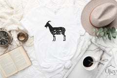 Floral Goat Shirt, Goat Shirt, Floral Goat Tee, Flower Goat Shirt, Goat Lover Tee, Goat Shirt, Goat Lover Gift, Goat Shirt Gift, Goat Love
