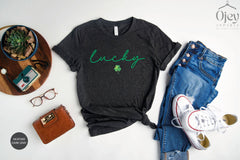 Lucky St. Patrick Shirt, Lucky Irish Shirt, St. Patrick Day T-Shirt, Minimalist St. Patrick Shirt, Unisex St. Patrick Shirt, Shamrock Shirt