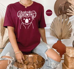 Koala Shirt, Floral Koala Shirt, Koala Shirt for Girls, Family Koala Shirts, Matching Koala Shirts, Floral Crown Koala, Koala Gift Shirt