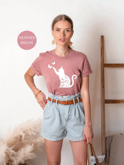 Cat Shirts, Cat Shirts for Women, Butterfly Cat Shirt, Cat Mom Shirt, Cat Lover Shirt, Cat Shirt Gift, Kitten Shirts, Kitty Shirts for Women