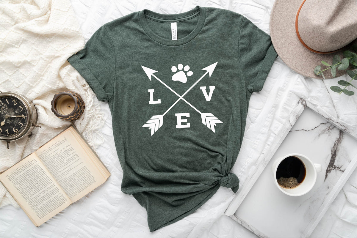 Dog Shirts for Women, Love Dog T-Shirt, Dog Lover Shirt, Dog Lover T-Shirt, Dog Paw Shirt, Dog Owner Shirt, Dog Lover Shirt Gift