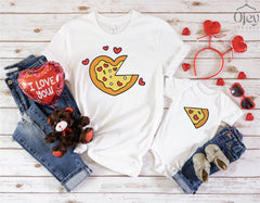 Couples Valentine Shirt, Pizza Couples Valentine Shirt, Matching Couples Shirt, Mom and Me Valentine Shirts, SOLD INDIVIDUALLY