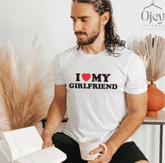 I Love My Girlfriend Shirt, Valentine Day Shirt, I Heart My Girlfriend Shirt, Valentine Shirt for Him, Valentine Boyfriend Shirt
