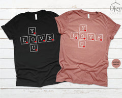 Love You Valentine Shirt, Valentine Scrabble Shirt, Valentine Couple Shirts, Cute Valentine Shirt, Trending Valentine Shirts, Valentine Gift