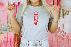 Queen & King Shirts, Valentine Couple Shirts, Valentine Girlfriend Shirt, Valentine Boyfriend Shirt, King of Spades, Queen of Spades Shirt