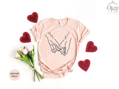 Custom Couple Valentine Shirts, Custom Valentine Shirt, Holding Hands Shirt, Couple Shirt Gift, Gift for Girlfriend, Gift for Boyfriend