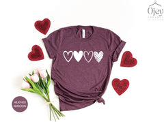 Valentine Heart Shirt Retro Heart  Gift for Mom Valentine Gift Shirt Toddler Valentine Shirt Teacher Valentine Gift Shirt Hearts Valentine