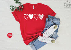 Valentine Heart Shirt Retro Heart  Gift for Mom Valentine Gift Shirt Toddler Valentine Shirt Teacher Valentine Gift Shirt Hearts Valentine