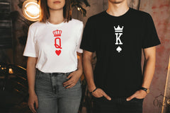 Queen & King Shirts, Valentine Couple Shirts, Valentine Girlfriend Shirt, Valentine Boyfriend Shirt, King of Spades, Queen of Spades Shirt
