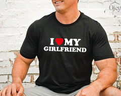 I Love My Girlfriend Shirt, Valentine Day Shirt, I Heart My Girlfriend Shirt, Valentine Shirt for Him, Valentine Boyfriend Shirt