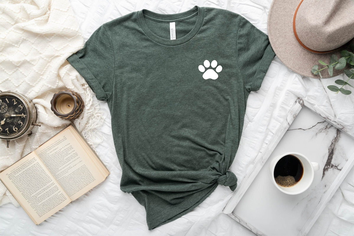 Best Seller Dog Paw Pocket T Shirt, Dog T-Shirt, Dog Paw Shirts, Dog Mom Tee, Pocket Paw Shirt, Dog Lover Gift, Dog Mama Shirts, Dog Paw Tee