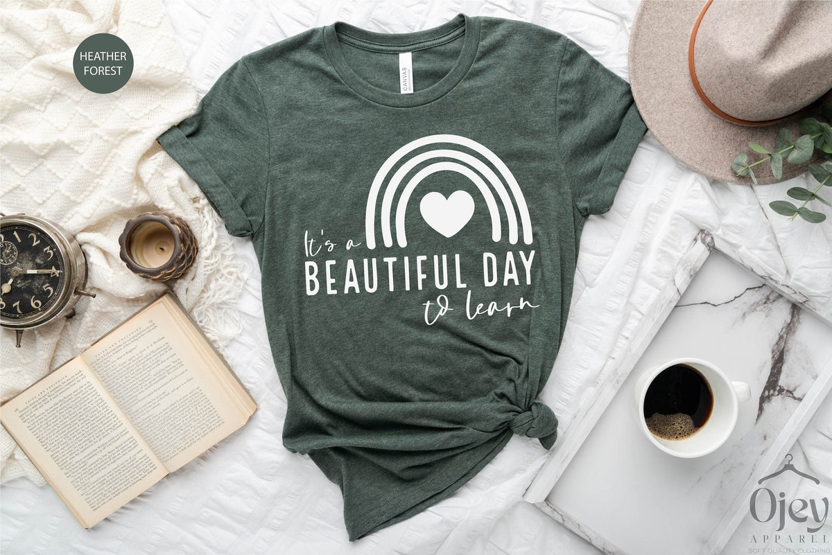 Teacher Shirt, It's A Beautiful Day To Learn Shirt, Teacher Shirt Gifts, Teacher Life Shirt, Back To  School, Teacher Appreciation Shirt