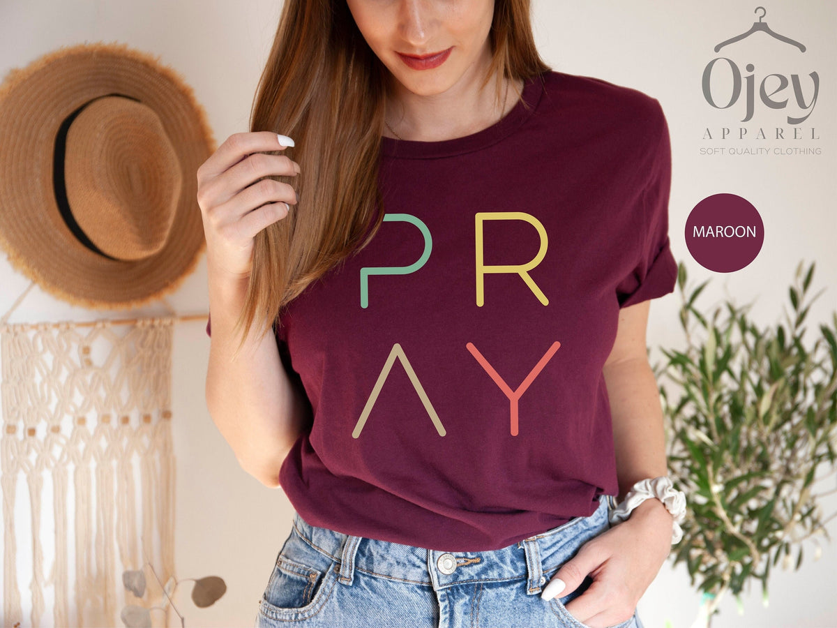 Pray Shirt, Christian Shirt, Gift For Her, Gift For Mom, Religious Shirt, Grace Shirt, God Shirt, Church Gift, Christmas Gift, Faith Tees