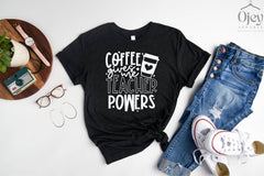 Teacher Shirt for Women, Teacher Gift Shirt, Funny Teacher Shirts, Coffee Gives Me Teacher Powers,  Teacher Appreciation Gift