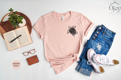 Pocket Turtle Shirt, Turtle Shirt, Sea Turtle Shirt, Beach Life Shirts, Turtle Shirt, Save the Turtles Tee, Adventure Shirt, Cue Turtle Tee