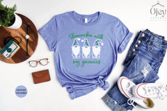 St Patricks' Day Gnome Shirt, Shamrockin' With My Gnomes Tee, Funny St Patrick T-shirt, Irish Gnome Shirt ,St Patricks' Family Shirt
