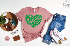 Shamrock Heart Shirt, St Patrick Day, St Patrick Tee, St Patricks Day Shirt, Funny St Patricks Day Gift, Lucky Shirt, Irish Shirt, Shamrock