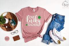 One Lucky Teacher Shirt, Teacher Gift, Gift for Teacher, St Patricks Gift, Teacher, St Patrick's Day Shirt, St Patrick's Day Shirt For Women