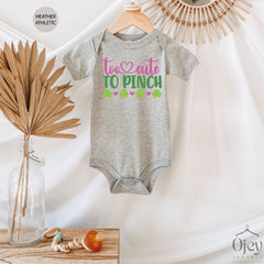 Girls' St. Patrick Shirt, Too Cute to Pinch Shirt, St. Patricks Girls' Shirt, St. Patrick Gift for Girls'