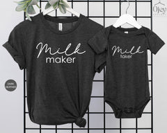 Mom And Baby Tshirts, Milk Maker Milk Taker Shirts, Funny Mom Shirt, Mother To Be Shirt, Cute Baby Bodysuit, Future Mom Tee, Mothers Day