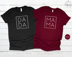 Mama And Dada Shirts, Couple Matching Shirts, Gift for New Parents, Mom Dad Matching Tees, Expecting Shirts, Father To Be, Mothers Day Gift