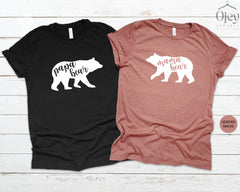 Mama Bear Shirt, Papa Bear Tshirt, Bear Family T-Shirts, Family Matching Shirts, Mother's Day Shirts, Mama Papa Bear, Mother And Father Gift