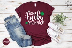 One Lucky Teacher Shirt, Teacher Gift, Gift for Teacher, St Patricks Gift, Teacher, St Patrick's Day Shirt, St Patrick's Day Shirt For Women