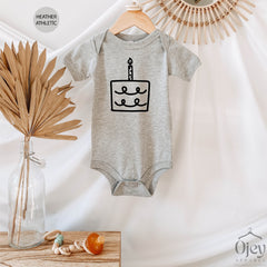 First Birthday Cake Bodysuit, One Year Old Birthday Tee, Bodysuit For Babies, Cute Toddler T-Shirts, First Birthday Outfit, 1st Birthday