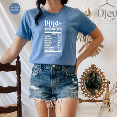 Virgo Shirt, Virgo Nutrition Facts,  Virgo Zodiac Shirt, Astrology Shirt, Virgo Birthday Shirt, Horoscopes Tee, Gift for Virgo, Virgo Shirts
