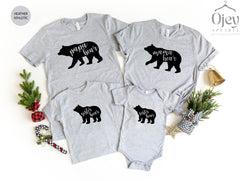 Family Bear Tshirts, Matching Family Shirts, Unisex Bear T-Shirt, Baby Bear Shirt, Mama Bear Tee, Papa Bear Shirt, Bear Lover Family Gift