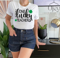 One Lucky Teacher Shirt, Teacher Gift, Gift for Teacher, St Patricks Gift, Teacher, St Patrick's Day Shirt, St Patrick's Day Shirt For Women