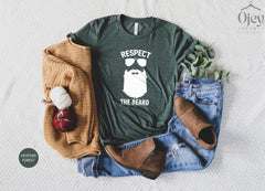 Respect the Beard, Bearded Man Shirt, Fathers Day Gifts, Beard Lover Tshirt, Funny Dad Shirt, Shirt For Uncle, Retro Crewneck, Step Dad Gift