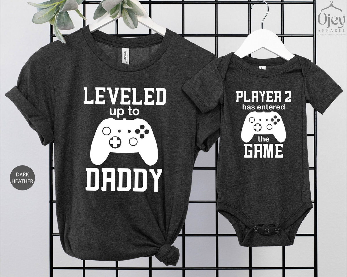 Daddy to Be Shirt , Leveled Up To Daddy Shirt, New Dad Shirt,  Player 2 Has Entered The Game, Matching Dad And Baby Shirt, Gift for Dad Tee