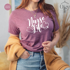 Nurse Life T-Shirt, Gift for Nurse, Medical T-Shirt, Nurse Tee, Nurse Shirt, Nursing Grad, Stethoscope, RN Shirt, Nurse Love Tee