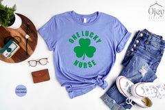 One Lucky Nurse Shirt, St Patrick Day, St Patricks Day Shirt, Irish Shirt, Gift for nurse, Shamrock women tee, Gift for her, Nurse Tee Shirt